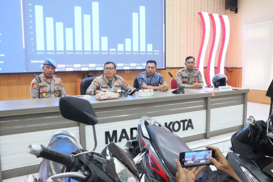 Polisi Ungkap Dua Kasus Pencurian Motor di Madiun Kota