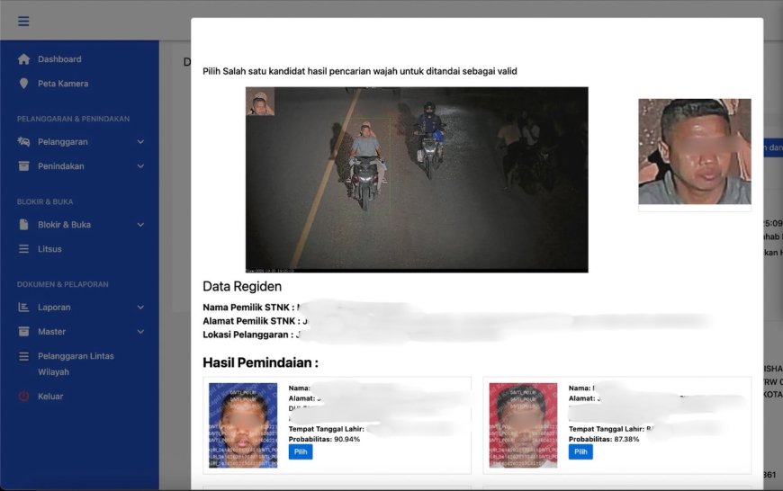 Pakai Sistem _Face Recognition_ ,ETLE Nasional Presisi Perkuat Pengawasan dan Antisipasi Plat Nomor Palsu